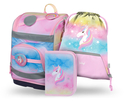 BAAGL SET 3 Zippy Plus Rainbow Unicorn: Ranzen, Federmäppchen, Beutel