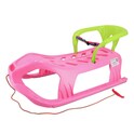 Plastschlitten mit Rückenlehne Baby Mix SNOW STAR rosa