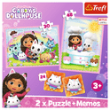 Trefl Puzzle 2in1 + Pexeso – Gabby mit ihrer Katze / Gabbys Puppenhaus