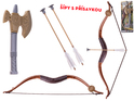 Luk 57cm a šípy 2ks + sekera