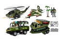 Auto militare con rimorchio e soldato 63cm