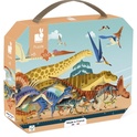 Janod Panorama-Puzzle im Etui Dinosaurier Dino 100-tlg