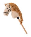 Hobby horse Gracia, béžová kobyla na tyči, šnúrková hriva