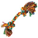 Igračka Dog Fantasy šareni pamučni čvor 2 fitilja 30 cm