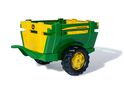 Rollytoys Remorque pour tracteur 1 essieu "Farm Trailer JD" - verte