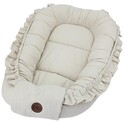 Cuib EKO pentru bebeluș din bumbac cu volănaș Light Beige 50x85cm