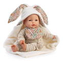 Antonio Juan 14366 BIMBA – păpușă bebeluș care clipește cu sunete și corp moale din material textil 