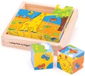 Bigjigs Toys Obrázkové kostky kubusy Safari 9 kostek