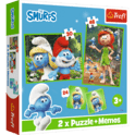 Trefl Puzzle + pexeso 2v1 Šmolkovia sa bavia