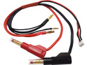 Câble de charge avec fiches banane - 4mm Gold bal. cab. 2mm