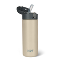 Bouteille isotherme pour liquides avec paille 400 ml, Cookie beige