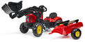 FALK 2030M Red Supercharger Trattore a pedali con rimorchio rimovibile
