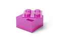 LEGO Aufbewahrungsbox 4 mit Deckel - glitzerndes Rosa