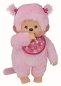 Monchhichi Mončiči Mädchen rosa mit Lätzchen 45cm