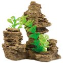 Décoration Aqua Excellent Roche avec plante 14x10,5x13cm
