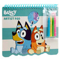 Bluey ensemble de coloriage 20x21,5x2cm avec pochoirs, autocollants et 4 feutres
