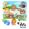 Lucy &amp; Leo 224 Zvieratká zo safari- drevené vkladacie puzzle 7 dielov