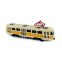 Kovová česká retro tramvaj žlutá 16 cm