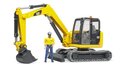 Bruder 02466 Raupen-Minibagger CATERPILLAR mit Figur
