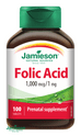 Jamieson Acide folique 1000 mcg 100 comprimés