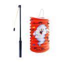 Laterne Halloween 15 cm mit leuchtendem Stab 39 cm orange
