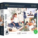 Trefl Prime Puzzle 1000 UFT - Joga, mačky a káva: Pokoj v duši