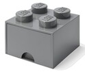 LEGO® Aufbewahrungsbox 4 - mit Schublade dunkelgrau 250 x 250 x 180 mm
