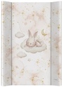 CEBA 2-eckige Wickelunterlage mit festem Brett (50x70) Ultra Light Sleepy Bunny