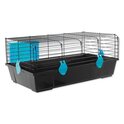 Cage Small Animals Matěj noir, équipement bleu 80x46x35cm
