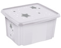 Aufbewahrungsbox mit Deckel groß "Stars", Weiß II