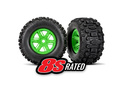 Traxxas kotač 4.3 / 5.7", disk zeleni, gume za malj (par)