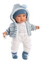 Llorens 42405 BABY ENZO - muñeca realista con sonidos y cuerpo de tela suave - 42 cm