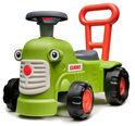 Falk Odrážedlo a chodítko 2v1 traktor Claas světle zelený s volantem