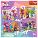 Trefl Puzzle 4v1 - Aventuras de los Trolls de colores / Universal Trolls 3 (2023)