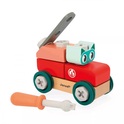 Janod BricoKids Gioco di costruzione in legno auto con attrezzi Gatto 28 pezzi