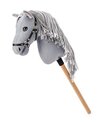 Hobby horse Apollo, sivý kôň na tyči, šnúrková hriva