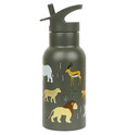 A Little Lovely Company - bottiglia d'acqua in acciaio inossidabile, 350 ml - animali della savana