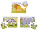 Bigjigs Toys Puzzle 3v1 safari zvieratká