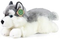 Plüsch-Husky-Hund liegend 30 cm UMWELTFREUNDLICH