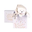 Doudou Geschenkset Plüsch-Schmusetuch Bär mit Mütze beige 25 cm