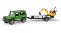 Bruder 02593 Land Rover s prívesom a JCB mikrobagrom
