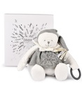 Doudou Conjunto de regalo Peluche oso polar con anillo 30 cm gris