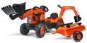 FALK Trattore a pedali 2065N Kubota backhoe con escavatore frontale+rimorchio con escavatore rotante
