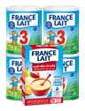 France Lait 3 lait de croissance pour jeunes enfants à partir de 1 an 4x400g + Bouillie de riz