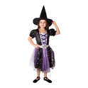 Disfraz infantil de bruja negro-violeta (M) e-embalaje