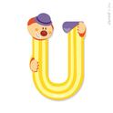 Janod Lettera in legno U adesiva 9 cm
