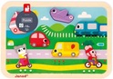 Janod Puzzle din lemn cu inserții pentru cei mici Mijloace de transport gros