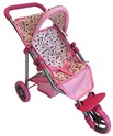 Carucior sport pentru papusi - roz cu unicorni