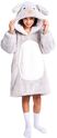 Cozy Noxxiez CH321 Lapin - couverture à capuche télévisée chauffante pour enfants de 7 à 12 ans