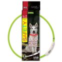 Nyakörv Dog Fantasy LED nylon zöld 65cm